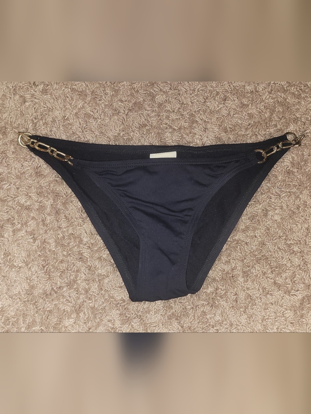 L Space Black With Gold Chain Bikini Bottoms